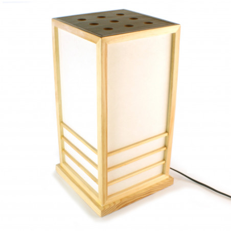 Grande lampe de table japonaise NIKKO couleur naturelle