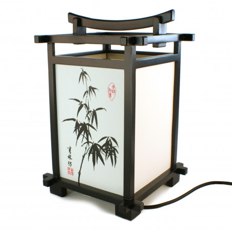 Lampe de table SHINDEN japonaise noire Bambou