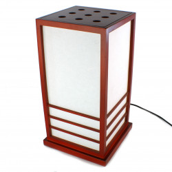 Grande lampe de table japonaise NIKKO rouge