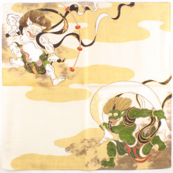 Cuenco japonés de cerámica para ramen, blanco, grandes motivos florales - KAHEI