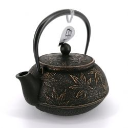 Japanese cast iron teapot - IWACHU KAEDE - 0.65 lt - black gold