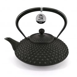Japanese cast iron teapot - IWACHU HIRA ARARE - 1.3 lt - black