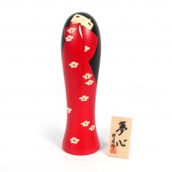 Japanese wooden kokeshi red dreamy feeling - YUME GOKORO