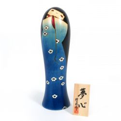 Sensazione di sogno blu giapponese kokeshi in legno - YUME GOKORO