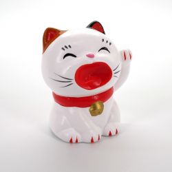 White ceramic manekineko cat - MIKE-L - left paw