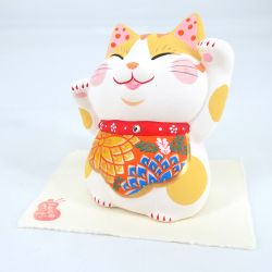 Japanese Manekineko cat, NATSU NO HANA, summer flower