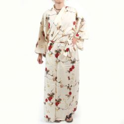 Kimono de algodón blanco para mujer - KAKI