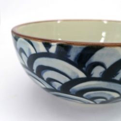 Japanese ceramic waves ramen bowl - NAMI