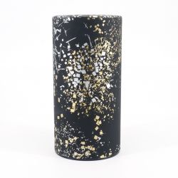 Boîte à thé japonaise noire en papier washi - HOSHI - 200gr