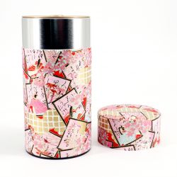 Caja de té japonesa rosa en papel washi - HANAFUDA - 200gr