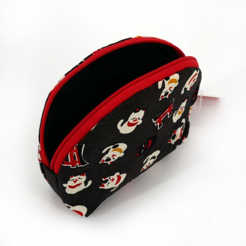 Small cotton cat pouch - NEKO TORII - color of your choice