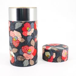 Caja de té japonés negro en papel washi - TSUBAKI - 200gr