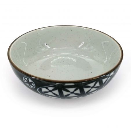 Japanese ceramic ramen bowl, blue and white, various floral patterns - IROIRONA HANA