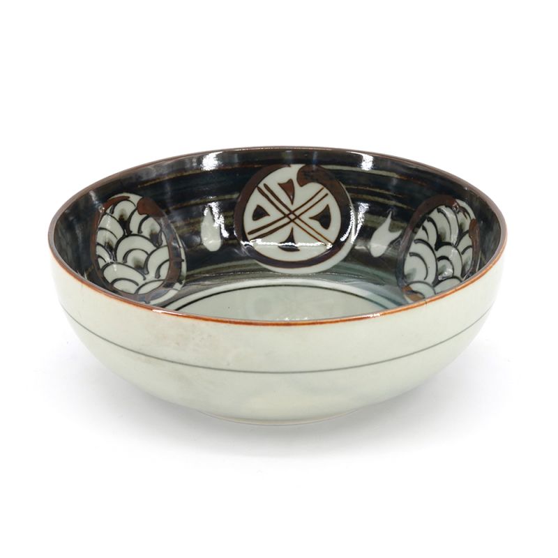 Japanese beige and brown ceramic bowl - NAMI