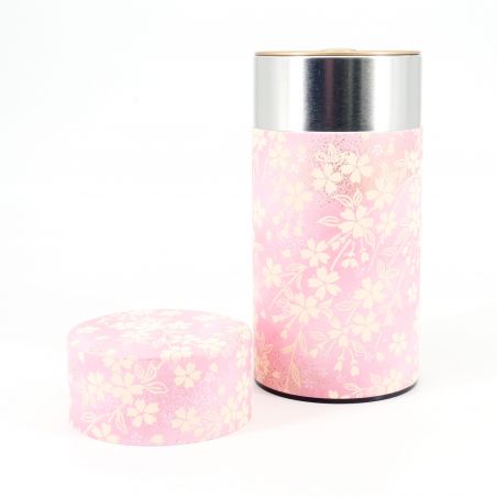 Caja de té japonés rosa en papel washi - PINKU - 200gr