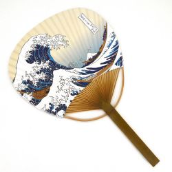 nicht faltender japanischer Fan, Uchiwa, Hokusai, NAMIFUJI