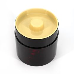 Japanische Teedose aus schwarzem Harz mit Schmetterlingsmotiv - MUSASHINO - 150g