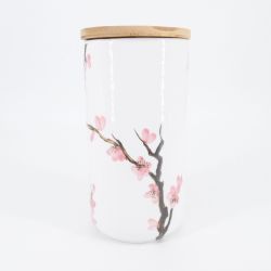 pink Japanese teabox in ceramic cherry blossoms SAKURA