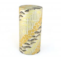 Japanese silver tea caddy in washi paper - TAKESHIRABE - 200gr