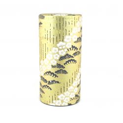 Caja de té japonesa dorada en papel washi - TAKESHIRABE - 200gr