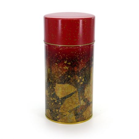 Contenitore da tè in metallo rosso giapponese - WAJIMA KIRIGANE - 200gr