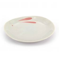 Kleine japanische weiße Keramikkaninchenplatte - USAGI
