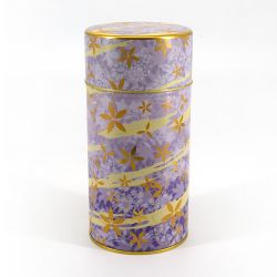Japanischer lila Metalltee-Caddy - HANA ASOBI - 200gr