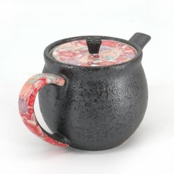 Teiera in ceramica giapponese - HANA - rosa e grigia
