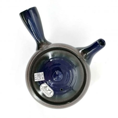 Tetera japonesa kyusu de cerámica marrón y azul - BURUENAMERU