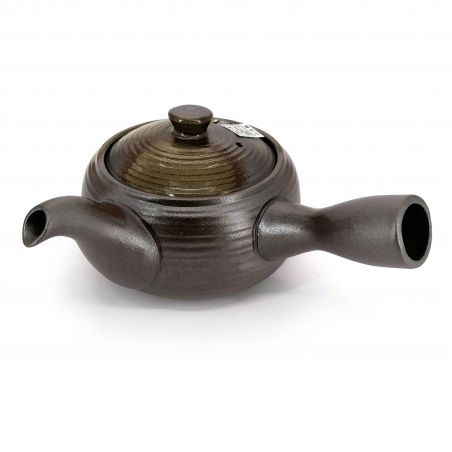 Teiera giapponese kyusu in ceramica marrone e verde - RAITOGURIN