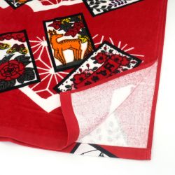 Japanese cotton bath towel, HANAFUDA, the flower game