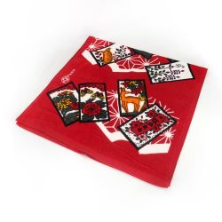 Japanese cotton bath towel, HANAFUDA, the flower game