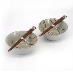 Set of 2 Japanese ceramic bowls - SHIRO SAKURA