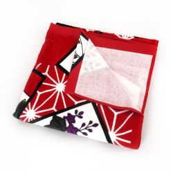Large Japanese cotton bath towel, HANAFUDA, the flower game