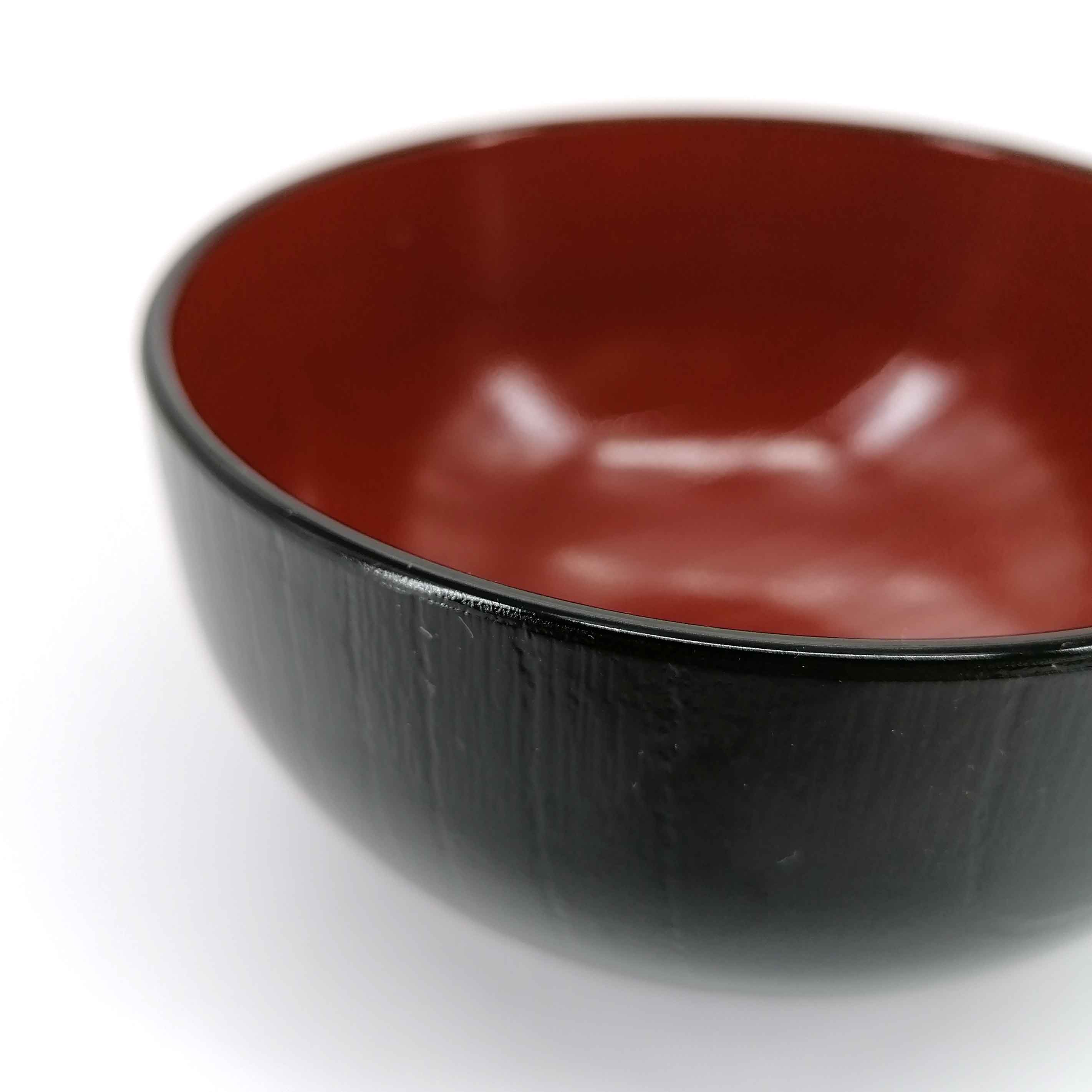 set di 2 ciotole di zuppa con effetto laccato, SAKURA MOMIJI, rosso