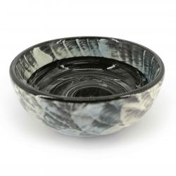 Small Japanese ceramic donburi bowl, black and white - HAKARI