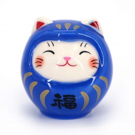 Ornamento gatto Manekineko giapponese travestito da daruma - DARUKO - 4 cm