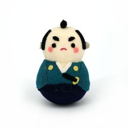 Okiagari samurai doll in chirimen fabric - OKIAGARI SAMURAI - 5 cm