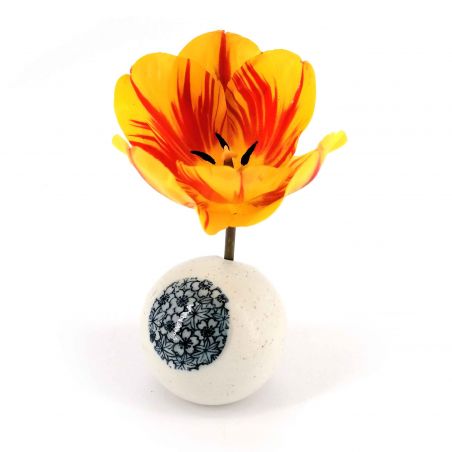 Vase soliflore rond japonais, blanc - HANA MOMIJI