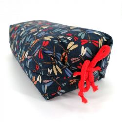 Makura cushion with removable blue dragonfly pattern - TOMBO - 32cm