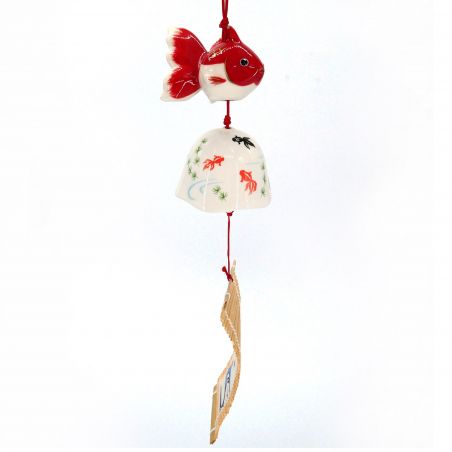 Campana del vento in ceramica a forma di pesce rosso - KINGYO - 4.5cm