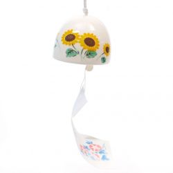 Ceramic wind bell with sunflower pattern - HIMAWARI - 4.3cm