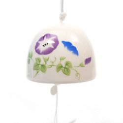 Cloche à vent en céramique motif fleur belle de jour - ASAGAO - 4.3cm