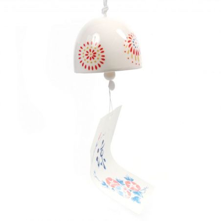 Campana del vento in ceramica con motivo fuochi d'artificio - HANABI - 4.3cm