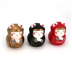 Japanese ceramic ninja manekineko cat ornament - NINCHA - 4.5 cm - 3 colors