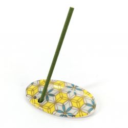 Japanese porcelain incense holder - ASANOHA - Floret