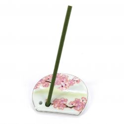 Japanese porcelain incense holder - HANASAKI - Cherry Blossoms