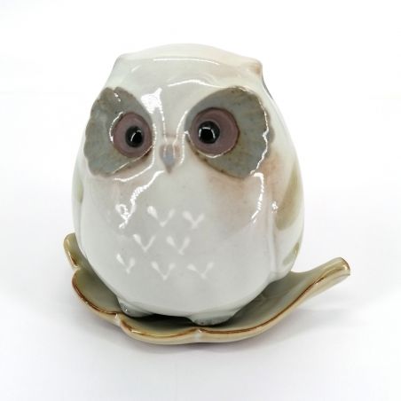Small Japanese incense holder for stick and cone - FUKURO - Owl