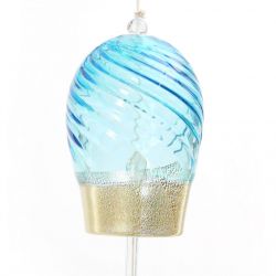 Cloche à vent japonaise en verre, FÛRIN, bleue