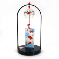 Campana de viento de pie Fûrin con motivo de peces de colores en vidrio, KINGYO, 5 cm